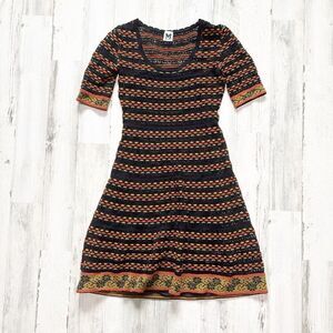 M MISSONI Scalloped crochet-knit wool-blend mini dress Sz 40
